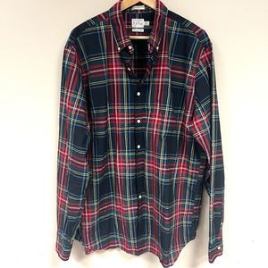 J Crew red/black plaid cotton button down. Sz XLT